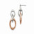 Stainle Steel Pink IP-plated Polished Oval Post Dangle Earrings