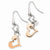 Stainle Steel Polished Rose PVD-plated Heart Dangle Earrings