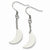 Stainle Steel Polished Crescent Moon Dangle Earrings