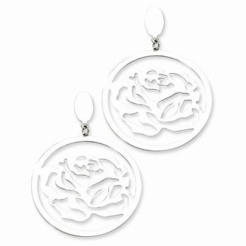 Stainle Steel Rose Flower Post Earrings