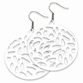 Stainle Steel Polished Fancy Cutout Earrings