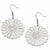 Stainle Steel Fancy Scalloped Edge Dangle Earrings