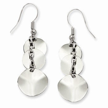 Stainle Steel Polished Multi Circles Dangle Earrings