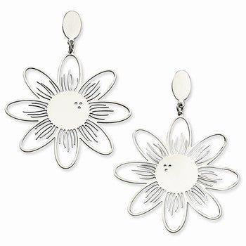 Stainle Steel Daisy Flower Post Earrings