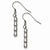 Stainle Steel Polished Notched Tubular Dangle Earrings