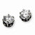 Stainle Steel Antiqued Round CZ Post Earrings