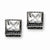 Stainle Steel Antiqued Square CZ Post Earrings