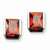 Stainle Steel Red CZ Stone Post Earrings