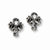 Stainle Steel Antiqued Cross with CZ Post Earrings