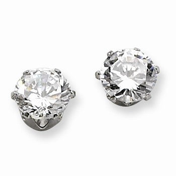Stainle Steel 7mm CZ Stud Earrings
