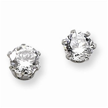 Stainle Steel 5mm CZ Stud Earrings