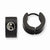 Stainle Steel Yin Yang Black IP Plated Hinged Hoop Earrings