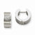 Stainle Steel CZ Brushed Polished Hinged Hoop Earrings