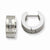 Stainle Steel CZ Brushed Polished Hinged Hoop Earrings
