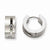Stainle Steel CZ Brushed Polished Round Hinged Hoop Earrings