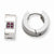 Stainle Steel Pink CZ Brushed Polished Hinged Hoop Earrings