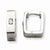 Stainle Steel CZ Brushed Polished Square Hinged Earrings
