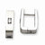 Stainle Steel CZ Brushed Polished Square Hinged Hoop Earrings