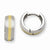 Stainle Steel Polished w/ 14k Yellow Gold Inlay Hinged Hoop Earrings