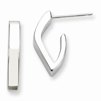 Stainle Steel Polished J Post Earrings