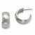 Stainle Steel CZ Brushed J Post Hoop Earrings