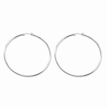 Stainle Steel Polished 70mm Hoop Earrings