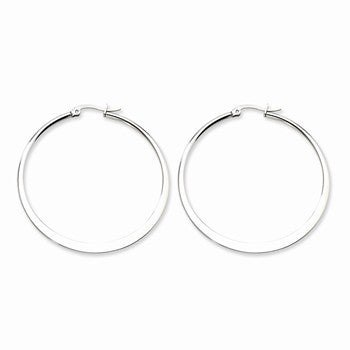 Stainle Steel Polished 50mm Hoop Earrings