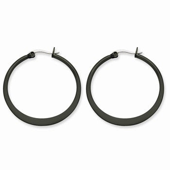 Stainle Steel Black IP plated 34mm Hoop Earrings