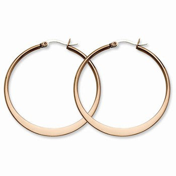 Stainle Steel Chocolate IP plated 43mm Hoop Earrings