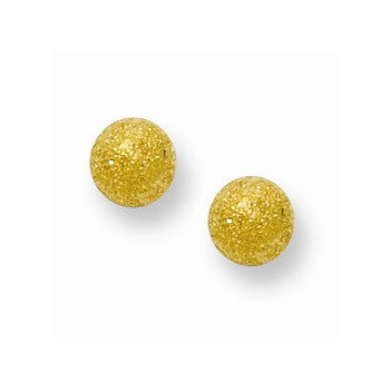 Stainle Steel Yellow IP-plated Laser Cut 4mm Bead Post Earrings