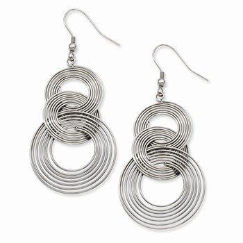Stainle Steel Multiple Circle Dangle Earrings