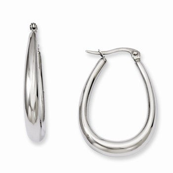 Stainle Steel Teardrop Hoop Earrings