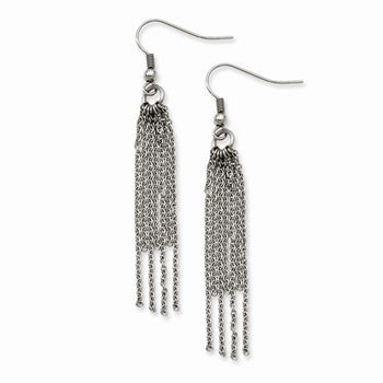 Stainle Steel Multistr& Dangle Earrings