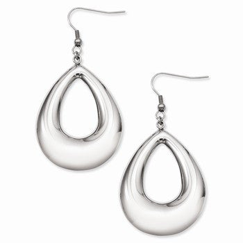 Stainle Steel Hollow Teardrop Dangle Earrings