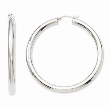 Stainle Steel Polished Hoops, Jewelry Earrings