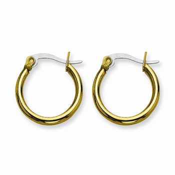 Stainle Steel Gold IP plated 19mm Hoop Earrings