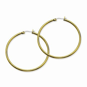Stainle Steel Gold IP plated 48mm Hoop Earrings