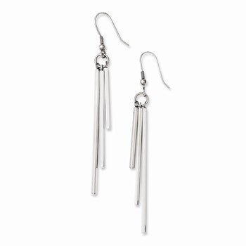 Stainle Steel Polished Fancy Dangle Earrings