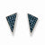 Stainle Steel Blue Crystal Triangles Post Earrings