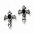 Stainle Steel Black Epoxy Cross Post Earrings