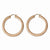 Stainle Steel Pink IP-plated Textured Hollow Hoop Earrings