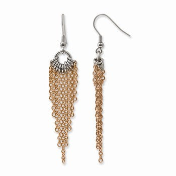 Stainle Steel Pink IP-plated Dangle Earrings