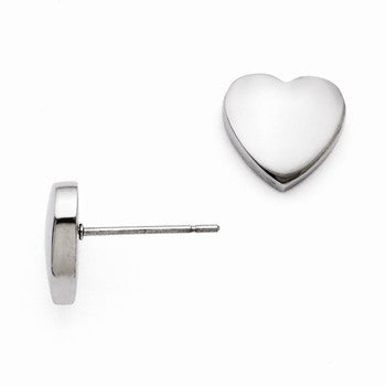 Stainle Steel Small Heart Post Earrings