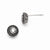 Stainle Steel Circle CZ Antiqued Post Earrings