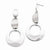 Stainle Steel Polished Ovals & Circle Post Dangle Earrings