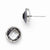 Stainle Steel Polished Grey Glass Post Earrings