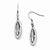 Stainle Steel Polished Glass Oval Shepherd Hook Dangle Earrings