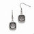 Stainle Steel Polished Square Glass Shepherd Hook Earrings