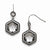 Stainle Steel Polished/Antiqued Glass & CZ Earrings