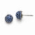 Stainle Steel Polished Blue Enamel w/Crystals Post Earrings